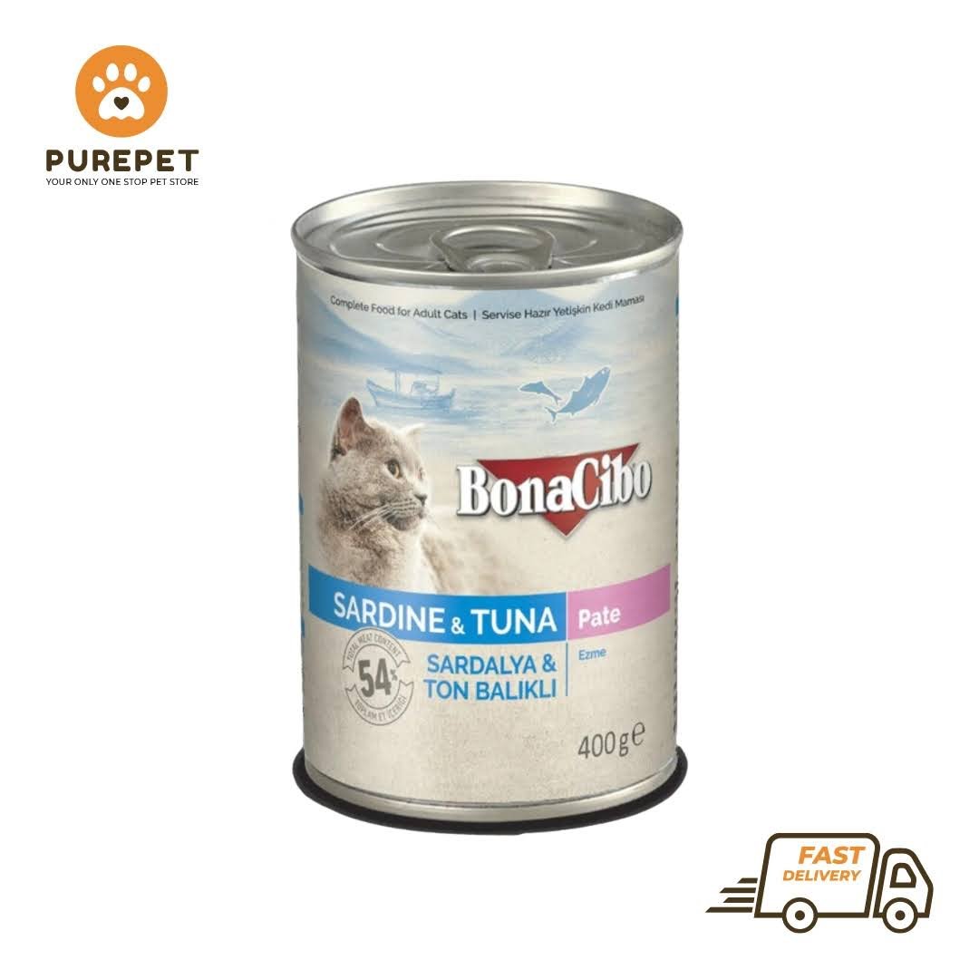 Bonacibo Adult Cat Sardine & Tuna – Pate 400 g Canned