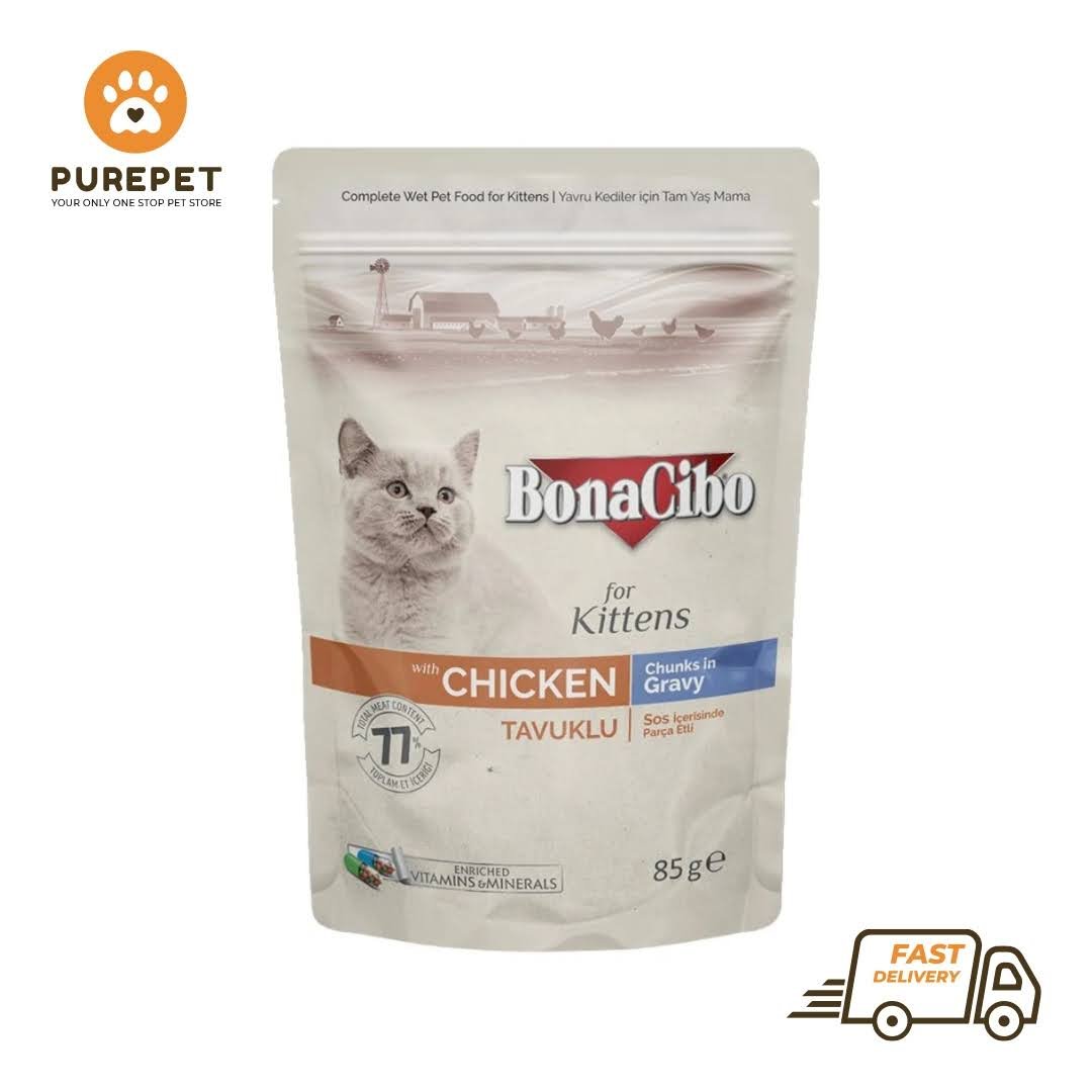 Bonacibo Kitten Chicken – Chunks in Gravy 85 g Pouch