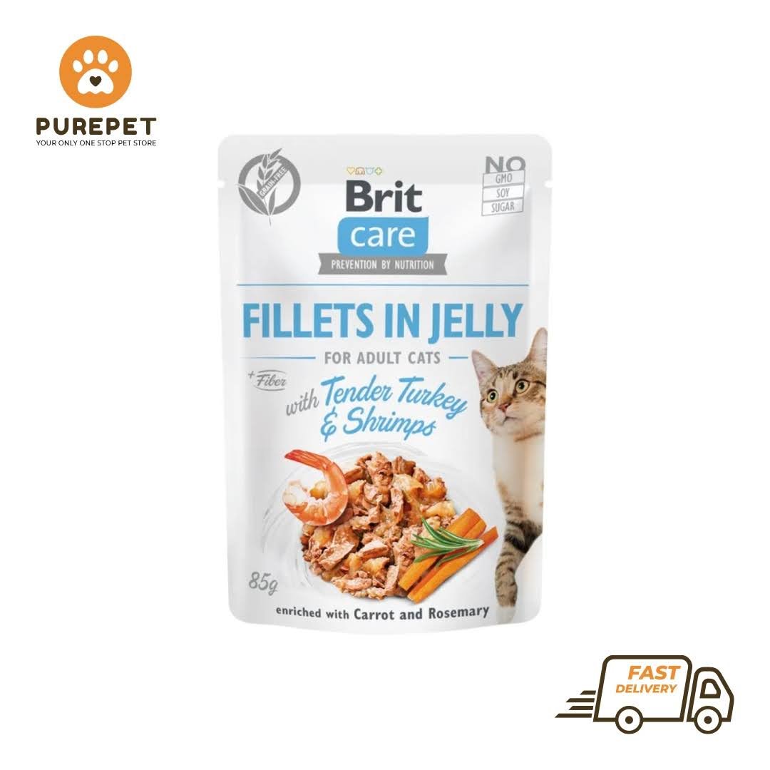 Brit Care Cat Pouch Tender Turkey & Shrimps in Jelly