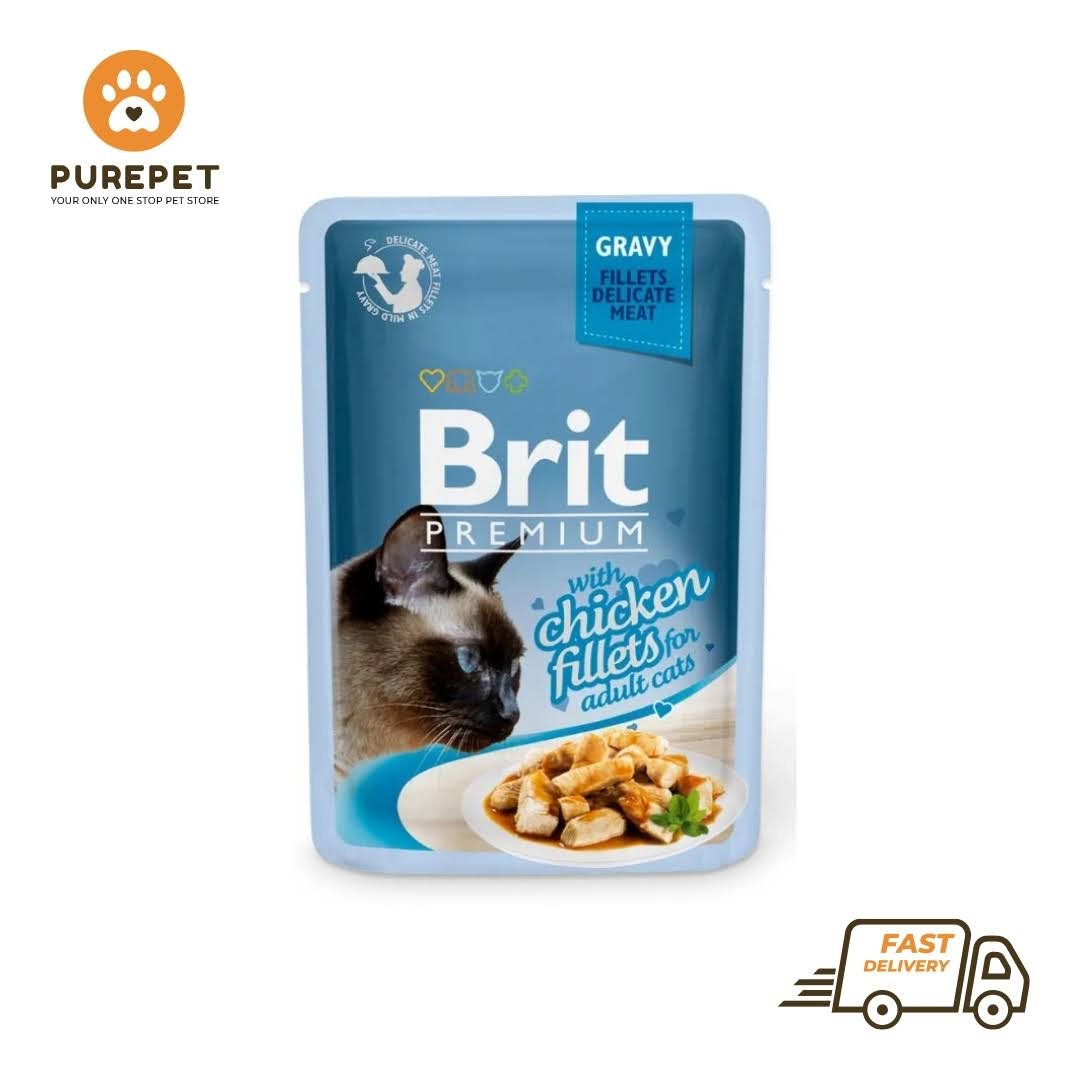 Brit Premium Cat Pouch with Chicken Fillets in Gravy for Adult Cats