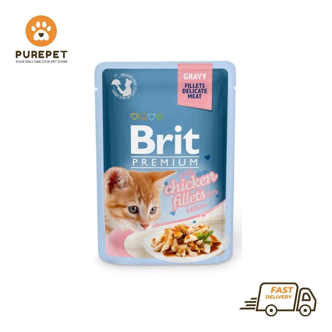 Brit Premium Cat Pouch with Chicken Fillets in Gravy for Kitten