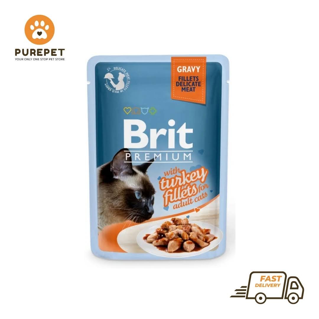 Brit Premium Cat Pouch with Turkey Fillets in Gravy for Adult Cats