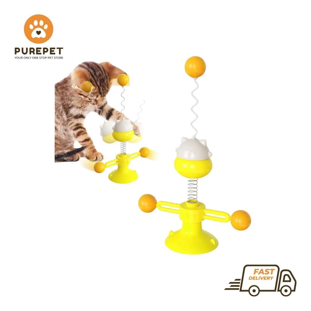 Cat Face Spring Windmill Toy