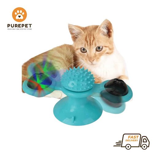 Cat Windmill Toy With Catnip & Light