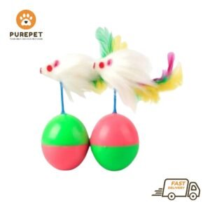 Cats Playing Ball With Mouse Toy