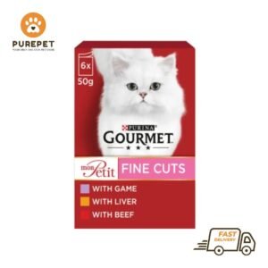 Purina Gourmet Mon Petit Fine Cuts Wet Cat Food (Game, Liver, and Beef, 6 x 50g)