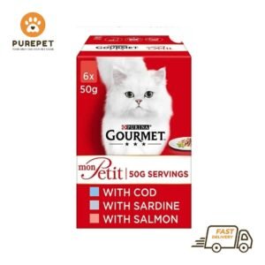Purina Gourmet Mon Petit Wet Cat Food (Cod, Sardine, and Salmon, 6 x 50g)
