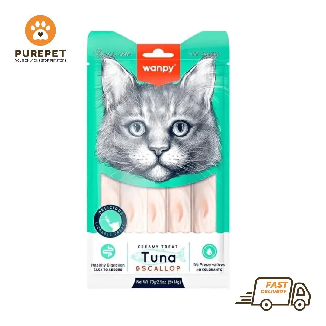 Wanpy Adult Cat Creamy Lickable Treat Tuna & Scallop
