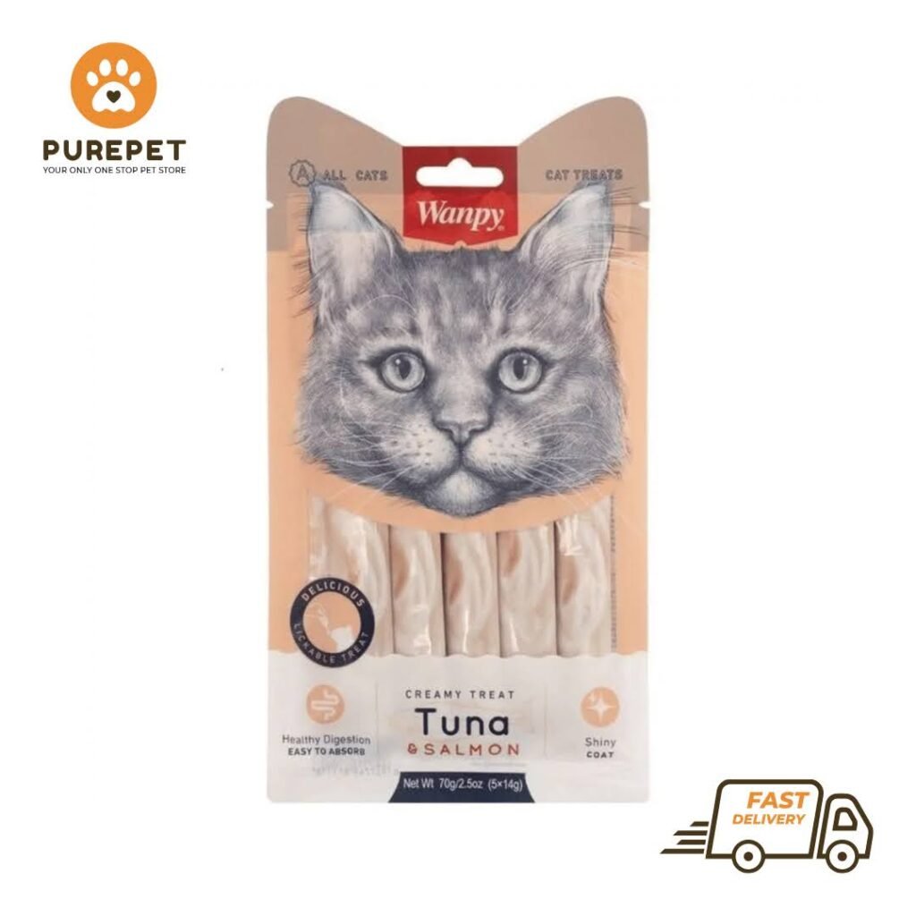 Wanpy Adult Cat Creamy Lickable Treats Tuna & Salmon