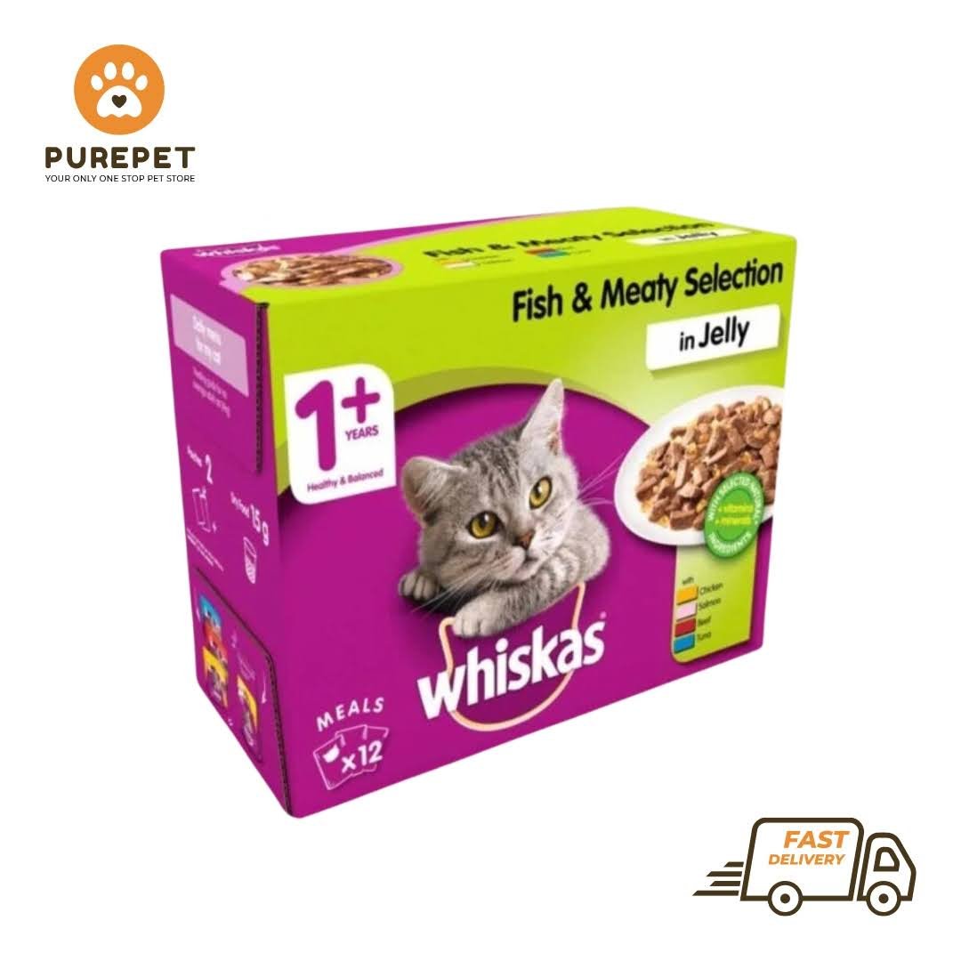 Whiskas Adult Fish & Meat Selection in Jelly Pouch