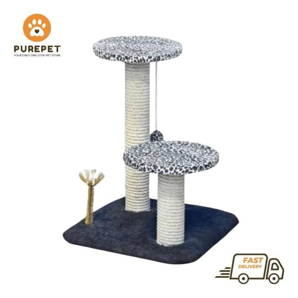 2 Pole 2 Round Top Cat Scratcher