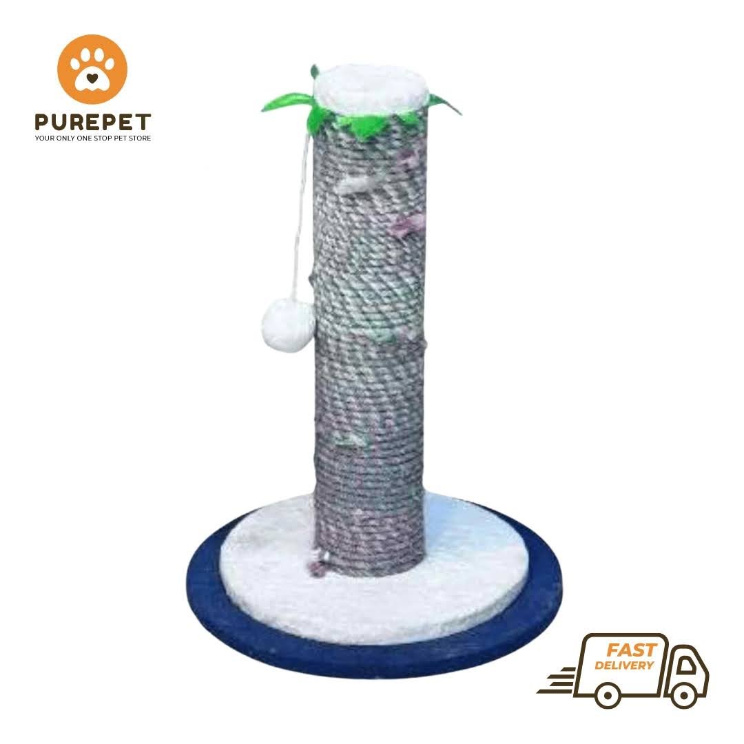 Single Round Pole with Double Base Cat Scratcher
